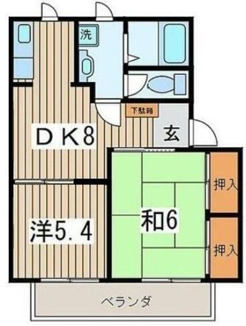 座間市緑ケ丘のアパートの間取り