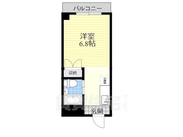 京都市右京区西京極西大丸町のマンションの間取り