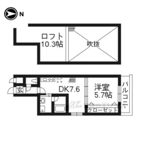 京都市伏見区深草西浦町８丁目のマンションの間取り