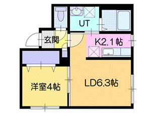 【札幌市厚別区厚別中央三条のマンションの間取り】