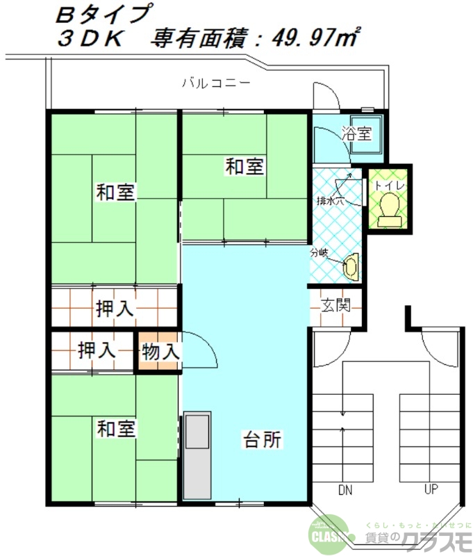 茨木市新郡山のマンションの間取り