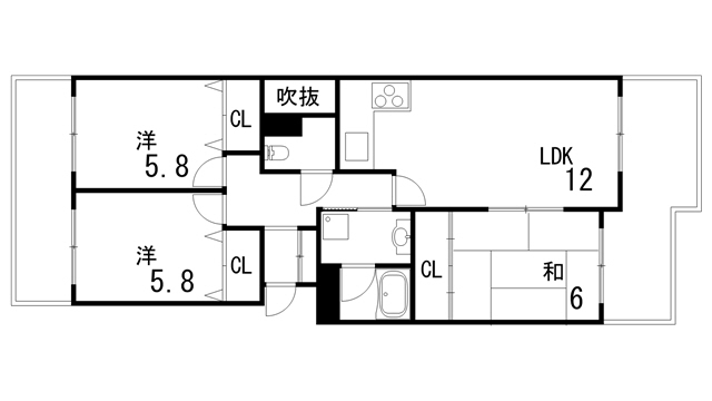 グランドメゾン六甲箕岡の間取り