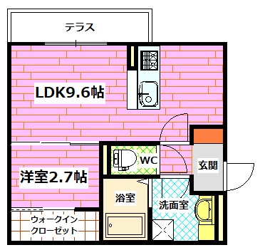 広島市安佐南区上安のアパートの間取り