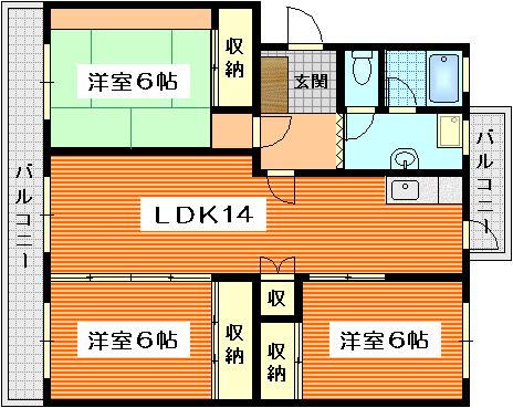 Ｋ’ｓ　Ｂ　ＫＡＩＲＯＥＮ　Ｃ棟の間取り