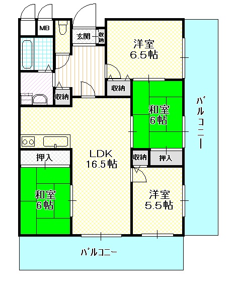 ふぁみ～ゆ日根野の間取り