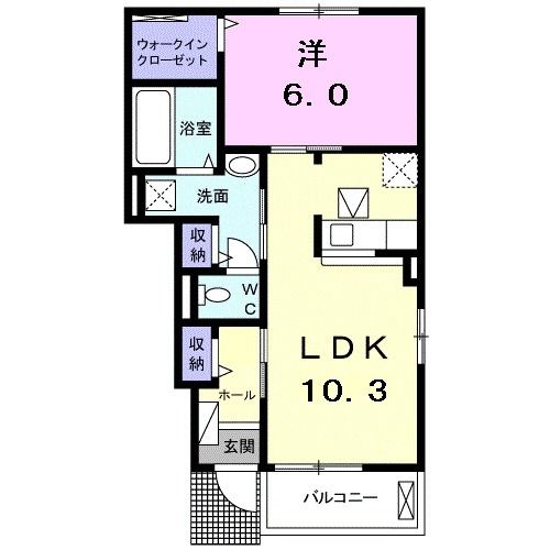 豊川市新青馬町のアパートの間取り