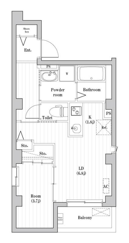 中央区日本橋本町のマンションの間取り