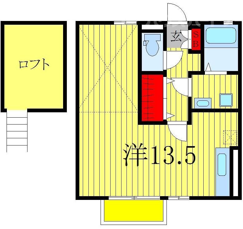 柏市東中新宿のアパートの間取り