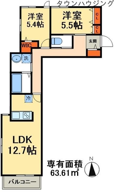 千葉市中央区登戸のマンションの間取り