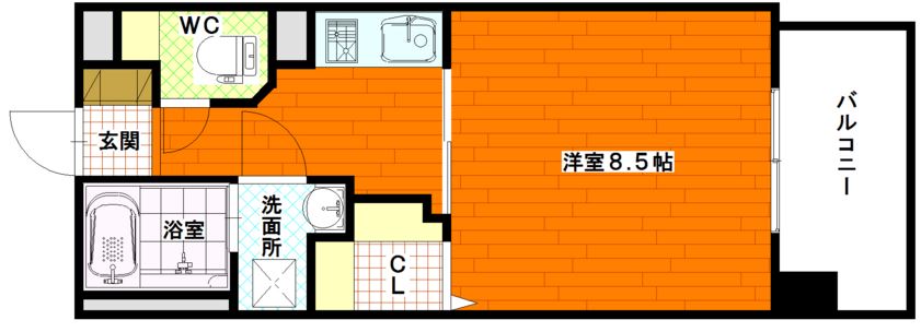 広島市中区西十日市町のマンションの間取り