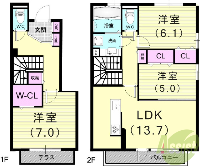 エクセラコートの間取り