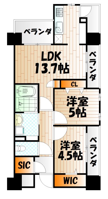 ラフィーネ香春口の間取り