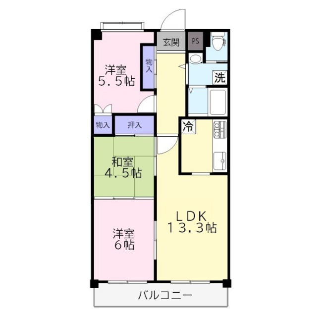 ハイツみずほ台の間取り