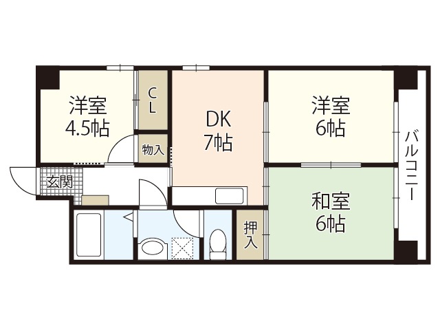 広島市中区小町のマンションの間取り