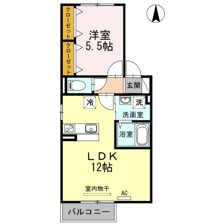 岡山市南区植松のアパートの間取り