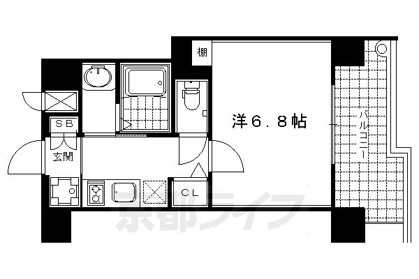 京都市下京区吉文字町のマンションの間取り