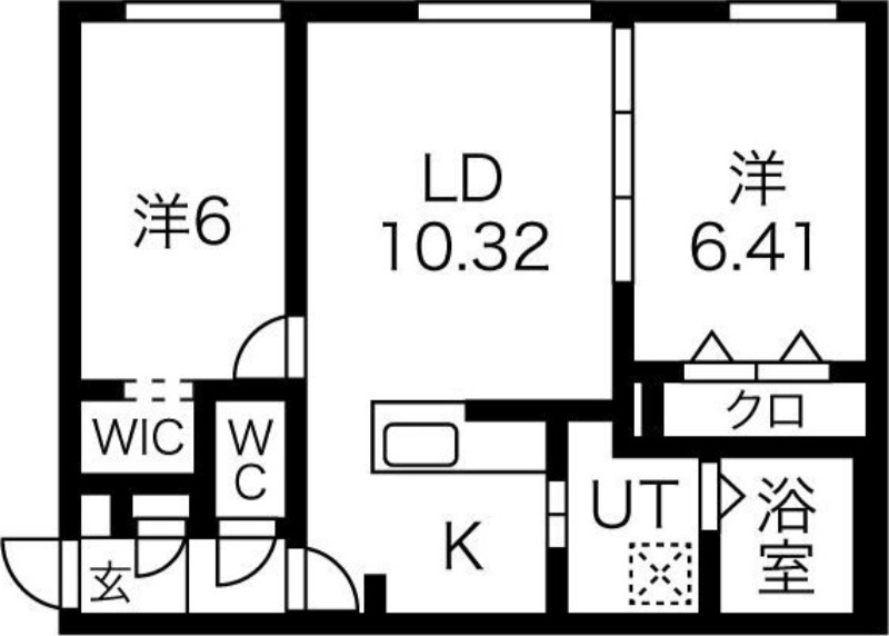 札幌市北区北二十七条西のマンションの間取り