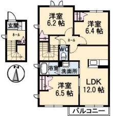 【倉敷市玉島長尾のアパートの間取り】