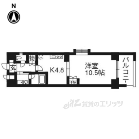 ベラジオ富小路３０５号の間取り