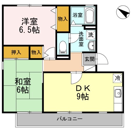 鹿児島市長田町のアパートの間取り