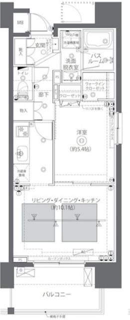 中央区日本橋蛎殻町のマンションの間取り