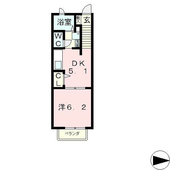 大津市北大路のアパートの間取り