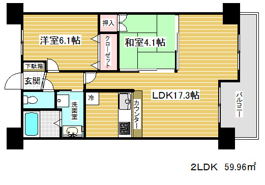 レジディア三宮東の間取り