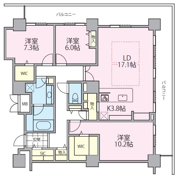 ロイヤルパークスタワー南千住の間取り