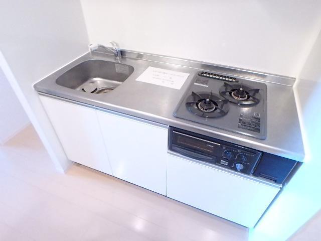 キッチン　２口ガスシステムキッチン（グリル付）