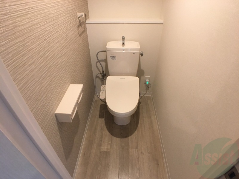 トイレ　ウォシュレット機能がついたトイレ。安心して使用できますね。