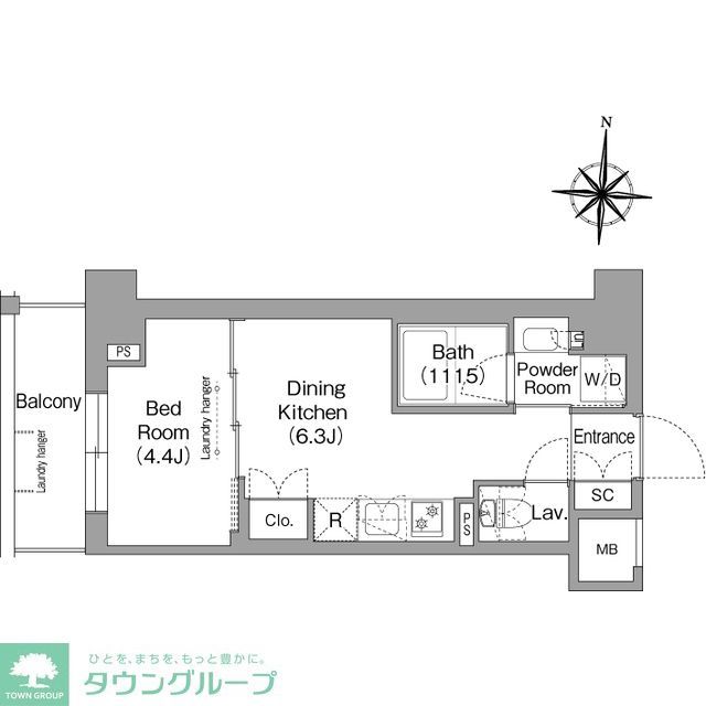 ウエリスアーバン住吉EASTの間取り写真