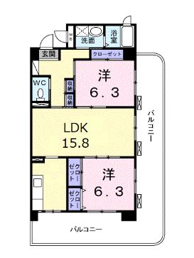 高松琴平電鉄琴平線 太田駅 徒歩26分 6階建 築19年の間取り写真