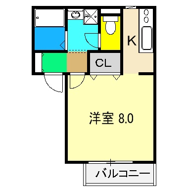 とさでん交通桟橋線 高知橋駅 徒歩7分 2階建 築25年の間取り写真