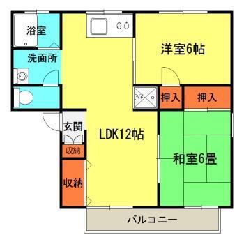 【セジュール長友Ａ棟の間取り】