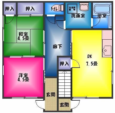 【渡辺ハイツＢ棟の間取り】