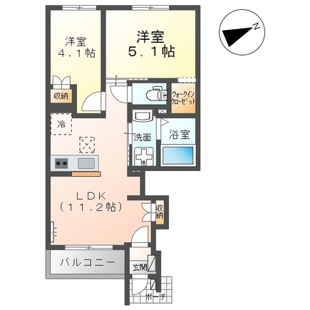 大網白里市大網のアパートの間取り