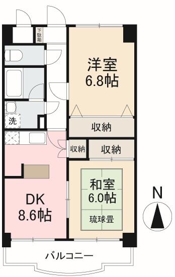 高松市亀田町のマンションの間取り