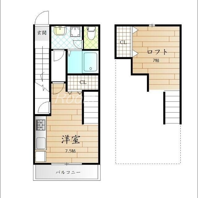 徳島市国府町府中のアパートの間取り