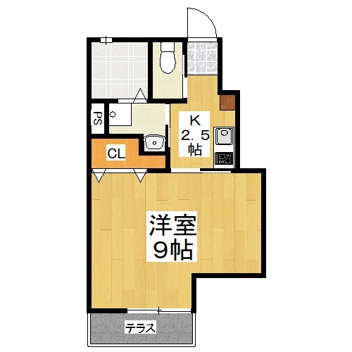 岡山市中区海吉のアパートの間取り