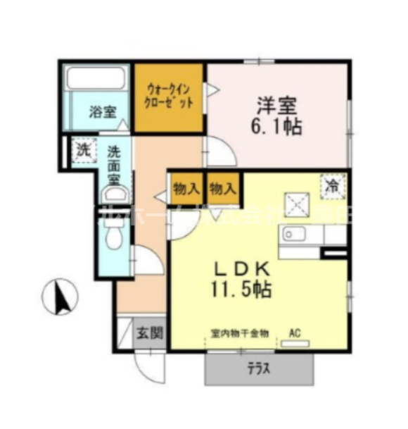 D-room　Kの間取り