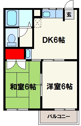 大野城市大城のアパートの間取り