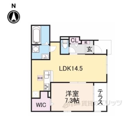 橿原市高殿町のアパートの間取り