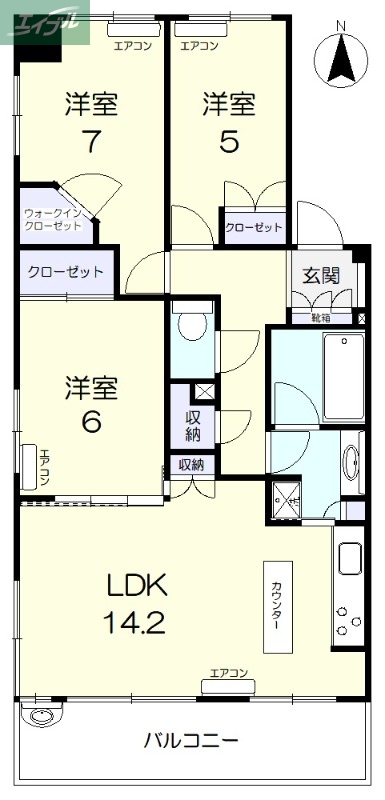 西古松パーク・ホームズの間取り