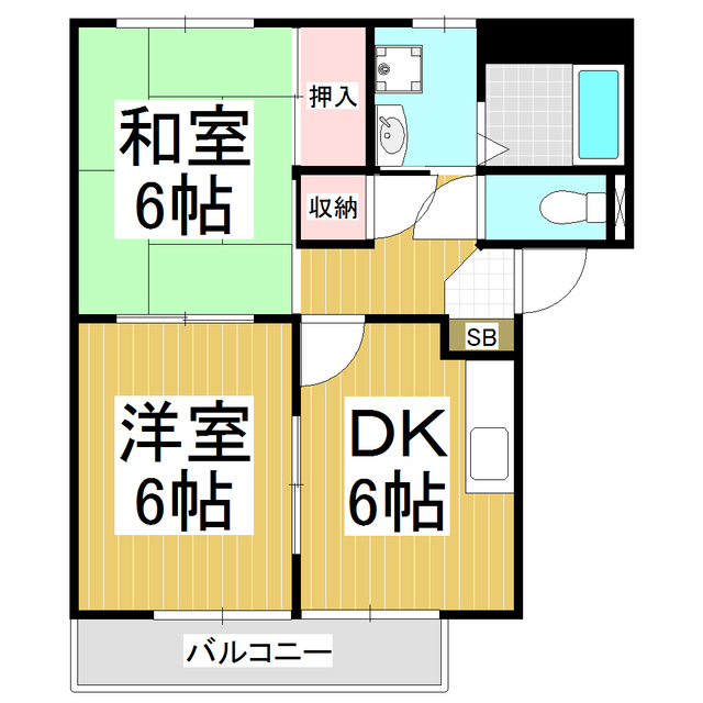 駒ヶ根市赤穂のアパートの間取り