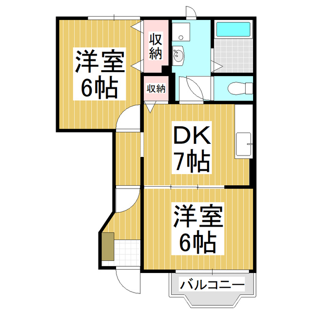 【安曇野市三郷明盛のアパートの間取り】