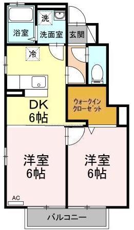 山形市深町のアパートの間取り