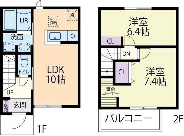 秩父市大野原のアパートの間取り