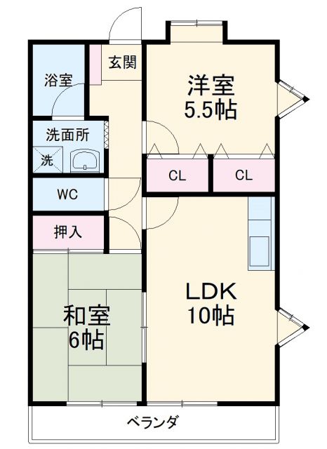 【名古屋市天白区植田東のアパートの間取り】