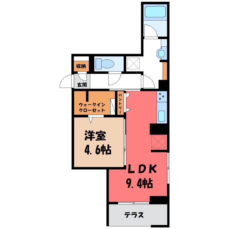 宇都宮市元今泉のアパートの間取り