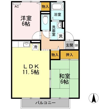 サンライズ勝間田3の間取り